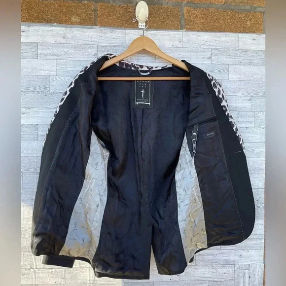 Religion Skinny Blazer With Leopard Lapel size medium - Picture 12 of 17